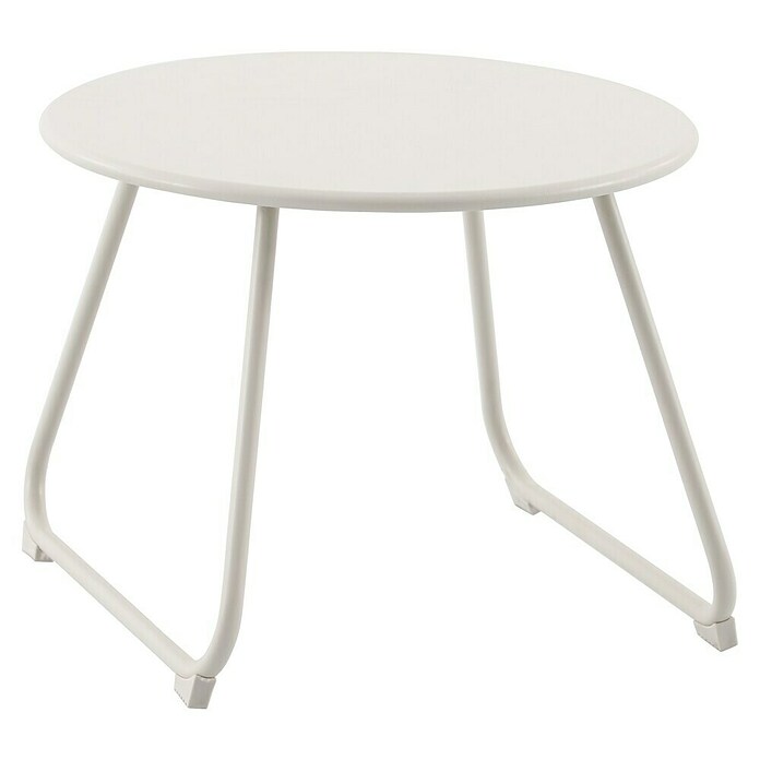 Sunfun Sarah Mesa auxiliar de jardín redonda (Ø x Al: 48 x 37,5 cm, Acero, Light greige) | BAUHAUS