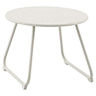 Sunfun Sarah Mesa auxiliar de jardín redonda (Ø x Al: 48 x 37,5 cm, Acero, Light greige)
