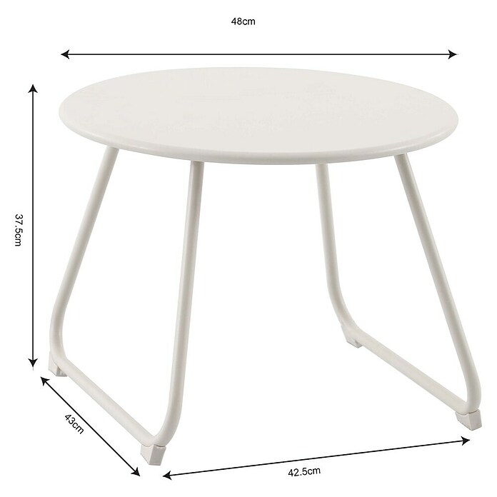 Sunfun Sarah Mesa auxiliar de jardín redonda (Ø x Al: 48 x 37,5 cm, Acero, Light greige) | BAUHAUS