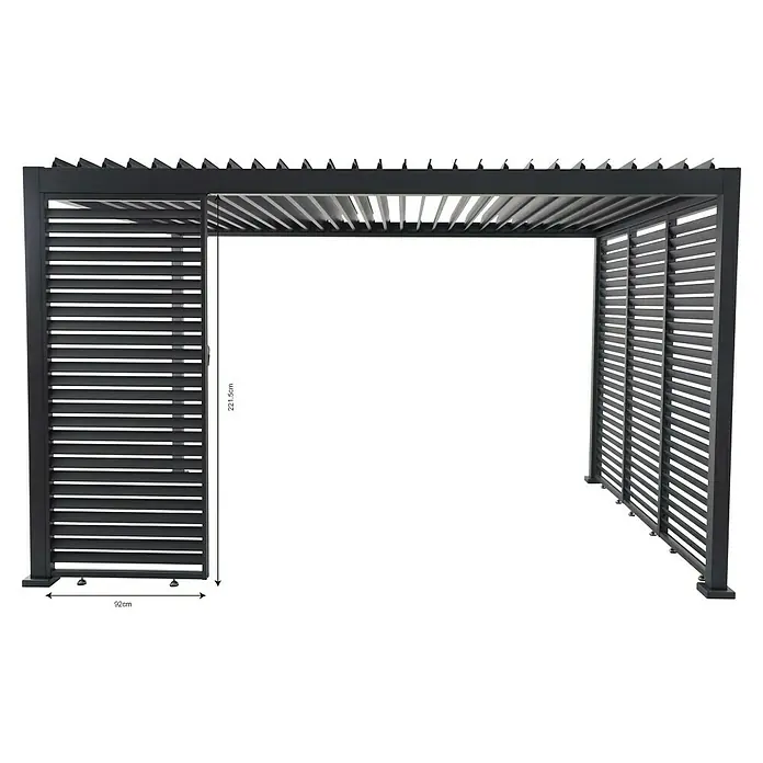 Sunfun Milos Pared lateral de pérgola - An x Al: 92 x 221,5 cm, Antracita - Pérgola con lamas ajustables. Las lamas de la pérgola de aluminio se pueden ajustar de forma flexible y proporcionan sombra.