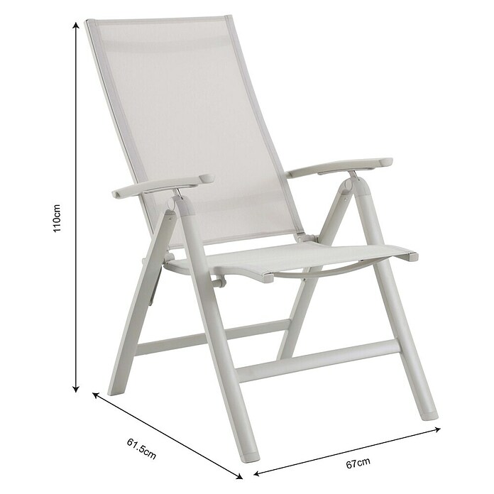 Sunfun Maja Sillón de posiciones (Aluminio, Respaldo regulable, Beige, An x Pr x Al: 61 x 68 x 110 cm) | BAUHAUS