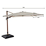 Sunfun Parasol de jardín Capri (Crudo, Dimensiones de la protección (L x An): 300 x 350 cm) | BAUHAUS