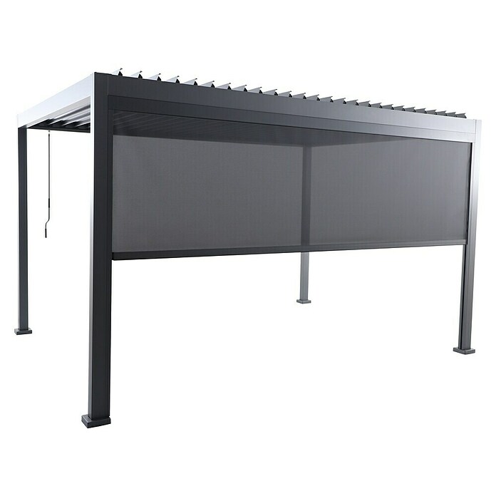 Sunfun Milos Panel lateral (An x Al: 368 x 217 cm, Antracita, Para pérgola con laterales Milos, Profundidad: 8,5 cm) | BAUHAUS