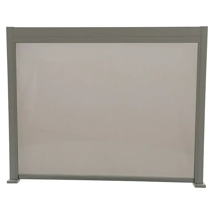 Sunfun Milos Panel lateral - An x Al: 276 x 217 cm, Blanco, Para pérgola con laterales Milos, Profundidad: 8,5 cm - Un gran divisor de patio gris que ofrece algo de privacidad y protección contra el viento. Cuenta con un marco robusto y un panel opaco y claro.