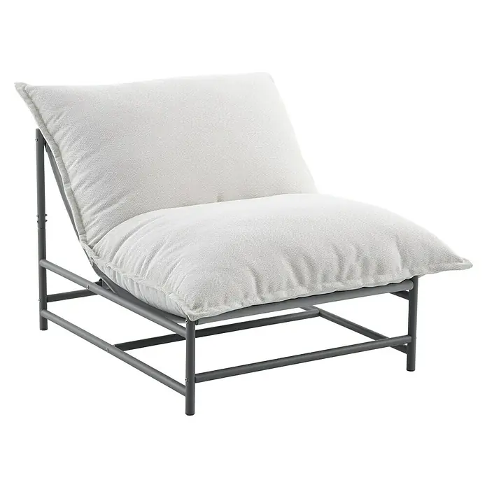 Sunfun Sillón de jardín Lumi - 1 ud., Textiline/Acero, Antracita/Gris, An x Pr x Al: 87 x 103,5 x 71,5 cm - Sillón blanco con estructura metálica y cojines suaves que ofrece comodidad óptima y diseño moderno. Ideal para momentos de relax.