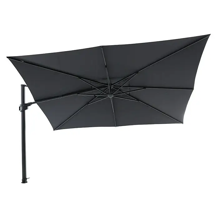 Sunfun Parasol de jardín Corfu - Antracita, 400 x 300 cm, Aluminio - Vista de una sombrilla antracita con una pantalla rectangular, que proporciona sombra. Ideal para terrazas y jardines.