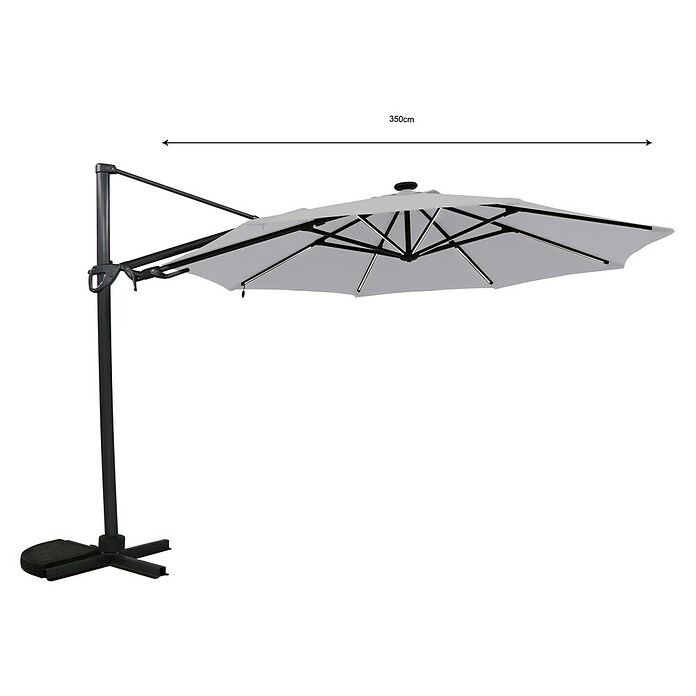 Sunfun Parasol de jardín Kauai (Gris claro, Diámetro de cobertura: 350 cm) | BAUHAUS