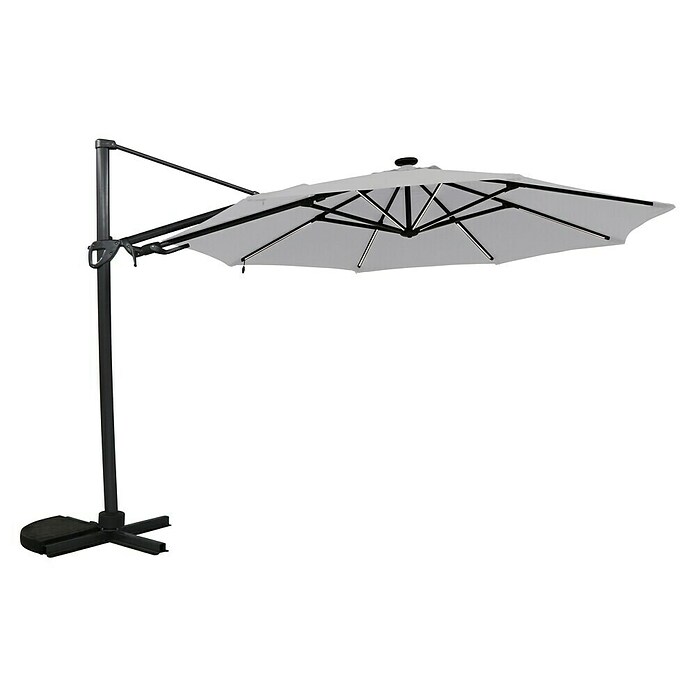 Sunfun Parasol de jardín Kauai (Gris claro, Diámetro de cobertura: 350 cm) | BAUHAUS