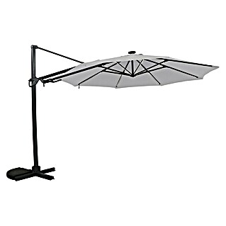 Sunfun Parasol de jardín Kauai (Gris claro, Diámetro de cobertura: 350 cm)