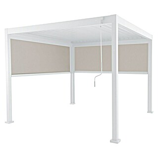 Sunfun Milos Pérgola estándar con laterales (L x An x Al: 294 x 386 x 235 cm, Aluminio, Blanco)