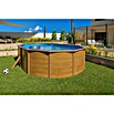 KWAD Pool-Set Steely de luxe Wood (L x B x H: 4,9 x 3,6 x 1,2 m, Fassungsvermögen: 19.400 l, Oval)