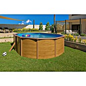 KWAD Pool-Set Steely de luxe Wood (L x B x H: 4,9 x 3,6 x 1,2 m, Fassungsvermögen: 19.400 l, Oval)