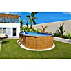 KWAD Pool-Set Steely de luxe Wood (L x B x H: 6,1 x 3,6 x 1,2 m, Fassungsvermögen: 24.100 l, Oval)