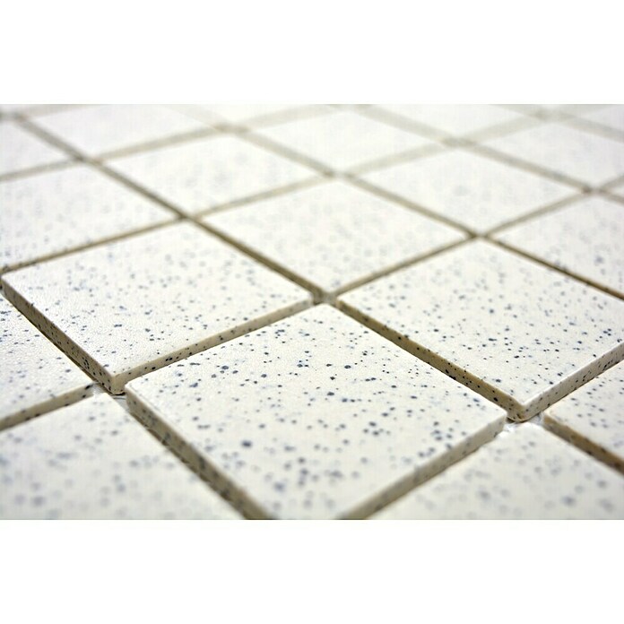 Mozaïektegel (30,6 x 30,6 cm, Crèmewit, Mat)