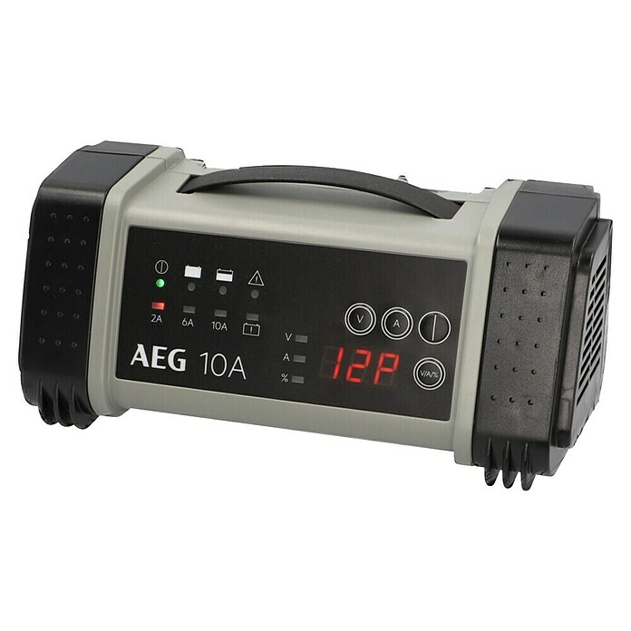 AEG Equipo cargador automático LT10 (Apto para: Baterías AGM/Gel/Plomo ácido 12/24 V, 230 V) | BAUHAUS