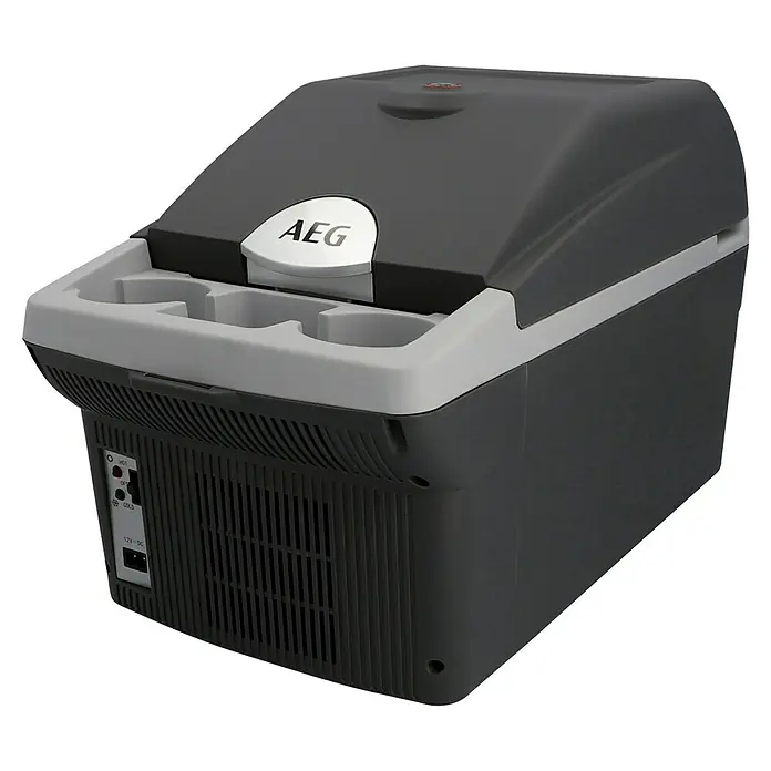 AEG Kühlbox BK16 - Fassungsvermögen: 16 l, 3 Getränkehalter, Schwarz - AEG Kühlbox mit grauem Deckel und Getränkehaltern für den komfortablen Transport von Getränken und Speisen.