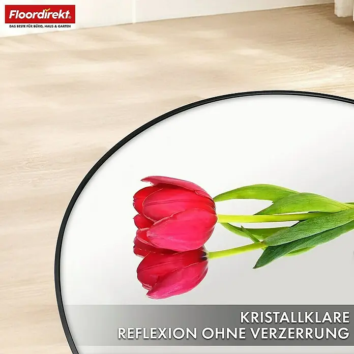 Floordirekt Wandspiegel Wandspiegel Bella - Rund 70 cm - Schwarz - Durchmesser: 70 cm