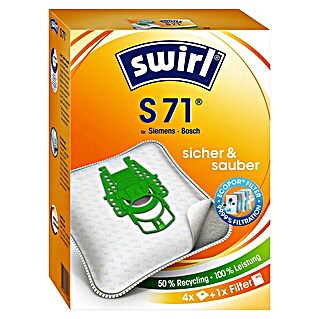 Swirl Staubsaugerbeutel M 50 EcoPor (4 Stk., Passend für: Miele Staubsauger)