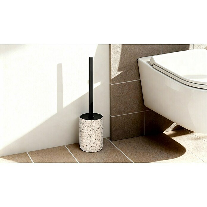 Camargue Garnitura z WC ščetko Stone Terazzo  (Š x V: 9,6 x 39,5 cm, Polirezin, Bež barve) | 3715 - Einzelaccessoires | DADD - Accessoires | DAD - Badausstattung | DA - Badausstattung/Bäderwelt | D - Sanitär | BAUHAUS