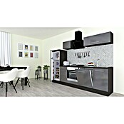 Respekta Premium Composición de cocina (Ancho: 280 cm, Con dispositivos eléctricos, Gris de alto brillo)