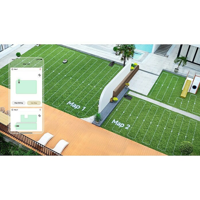 Dreame Robot cortacésped A2 2000 (2.000 m², Ancho de corte: 22 cm, Navegación por láser, LiDAR) | BAUHAUS