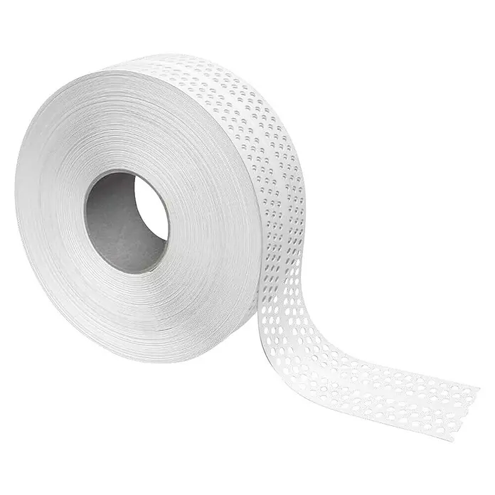 Odem Cinta guardavivos - Blanco, L x An: 25 x 5 cm - Un rollo de cinta de yeso blanca perforada para la construcción profesional. Ideal para superficies lisas y uniones duraderas en paneles de yeso.