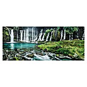 Glasbild See (Wasserfall, 125 x 50 cm, Glas)
