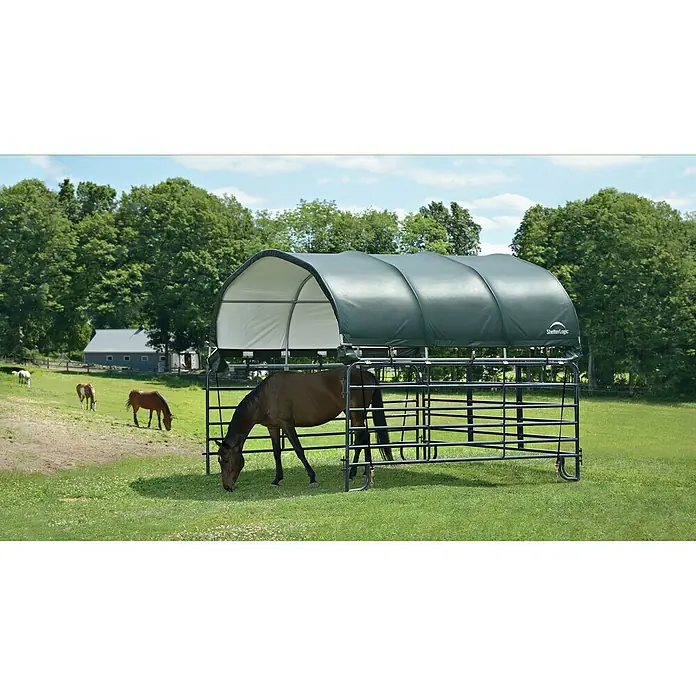 ShelterLogic Weidezelt - Grundfläche: 13,7 m², Kunststoff - Ein ShelterLogic Pferdeunterstand bietet Schutz für Ihr Pferd auf der Weide. Die robuste Konstruktion hält den Elementen stand.