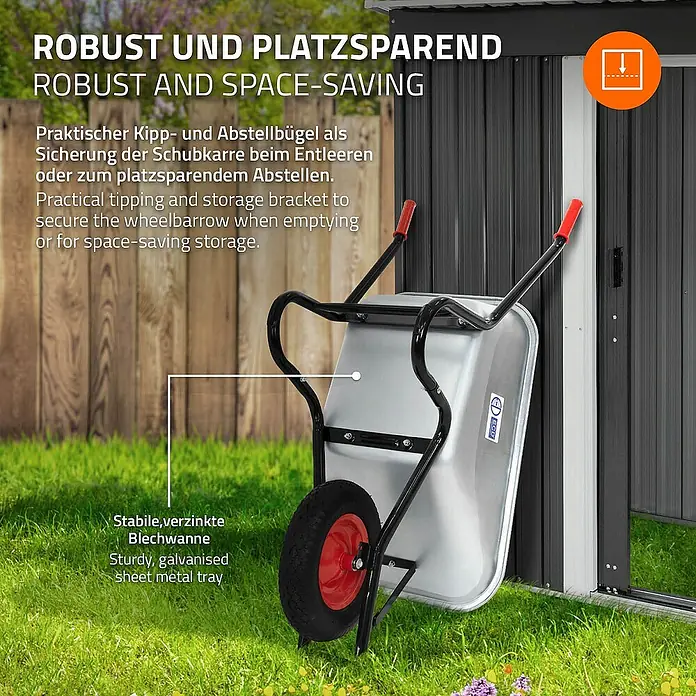 ECD Germany Gartenschubkarre Transportkarre für Garten 100L mit Metallfelge - Material Wanne: Stahl