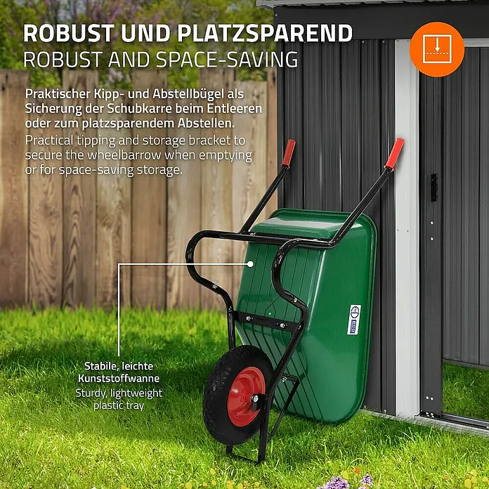 ECD Germany Gartenschubkarre Transportkarre für Garten 100L mit Metallfelge - Material Wanne: Stahl