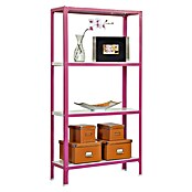 Simonrack Simonhome Metallregal (L x B x H: 30 x 80 x 160 cm, Traglast: 150 kg/Boden, Anzahl Böden: 4 Stk., Rosa)