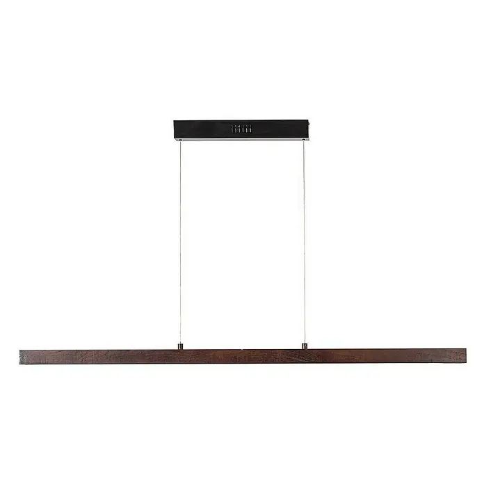 Lucande Pendelleuchte Nihalo - L x B x H: 122 x 4 x 4 cm, Holz dunkel, walnuss, Schwarz, weiß