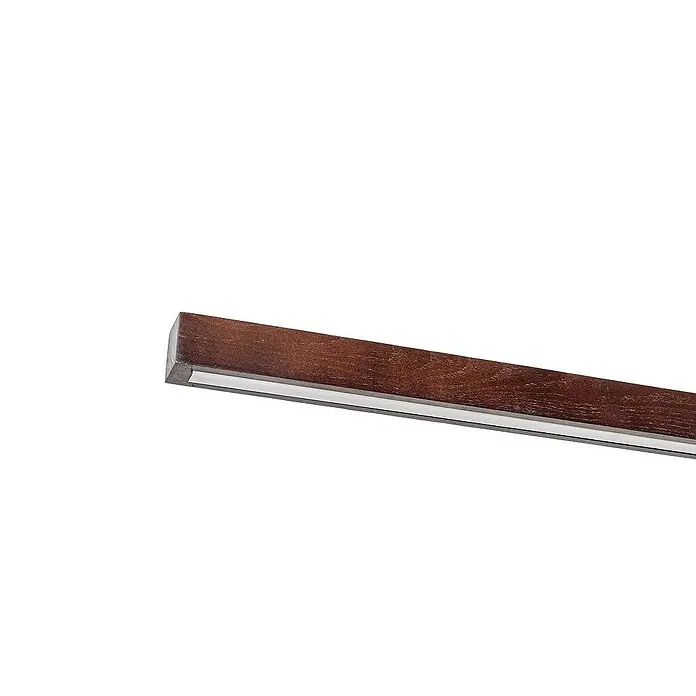 Lucande Pendelleuchte Nihalo - L x B x H: 122 x 4 x 4 cm, Holz dunkel, walnuss, Schwarz, weiß