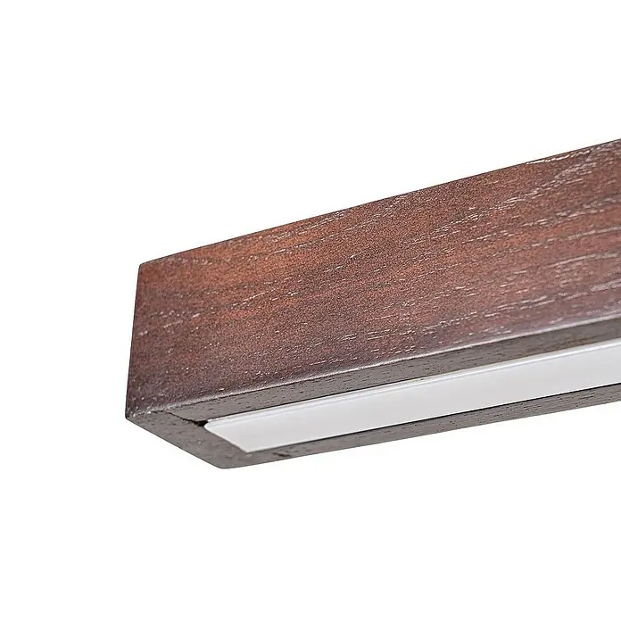 Lucande Pendelleuchte Nihalo - L x B x H: 122 x 4 x 4 cm, Holz dunkel, walnuss, Schwarz, weiß