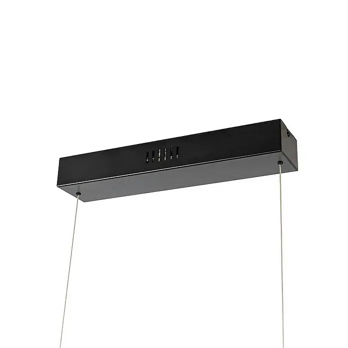Lucande Pendelleuchte Nihalo - L x B x H: 122 x 4 x 4 cm, Holz dunkel, walnuss, Schwarz, weiß