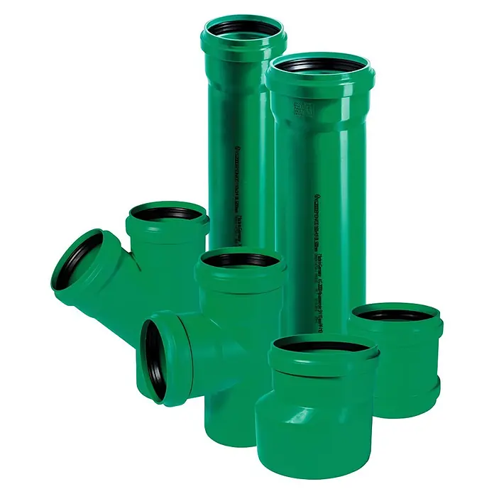 KG Rohr KG 2000 - Nennweite: 160 mm, Länge: 0,5 m - Grüne KG2000 Abwasserrohre und Formstücke aus PP.