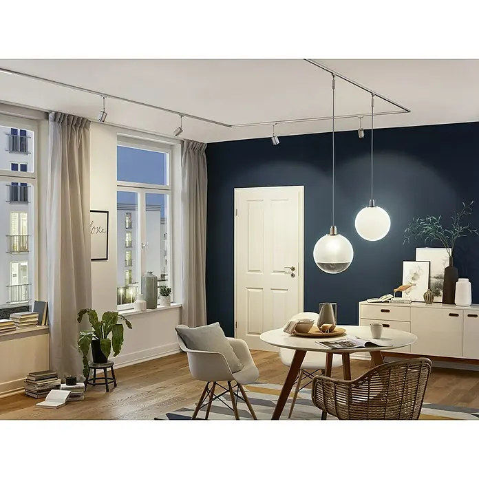 Paulmann URail Stromeinspeisung - 100 cm, 1.000 W, Chrom matt - Modernes Interieur mit stilvoller Beleuchtung. Die eleganten Deckenleuchten und Spots setzen Lichtakzente im Raum.