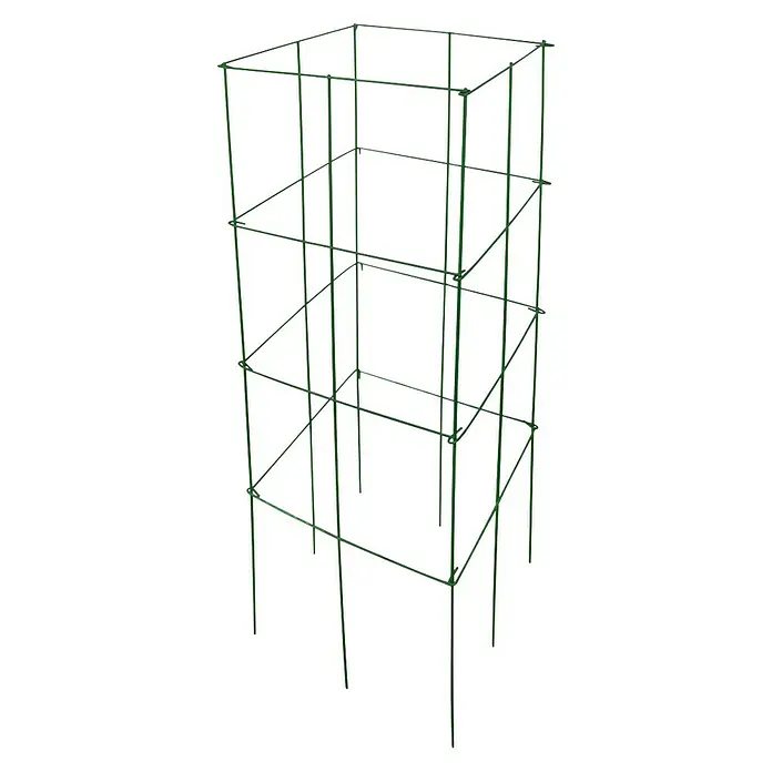 Windhager Rankhilfe Tomaten-Turm - L x B x H: 118 x 35 x 35 cm, Dunkelgrün - Ein grüner, vierstöckiger Tomatenkäfig aus Metalldraht. Perfekt für den Garten, um Tomatenpflanzen zu unterstützen und sie vor dem Umfallen zu schützen.