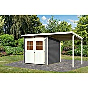 Karibu Gartenhaus (Terragrau, Holz, 4,45 m², Mit Anbau)