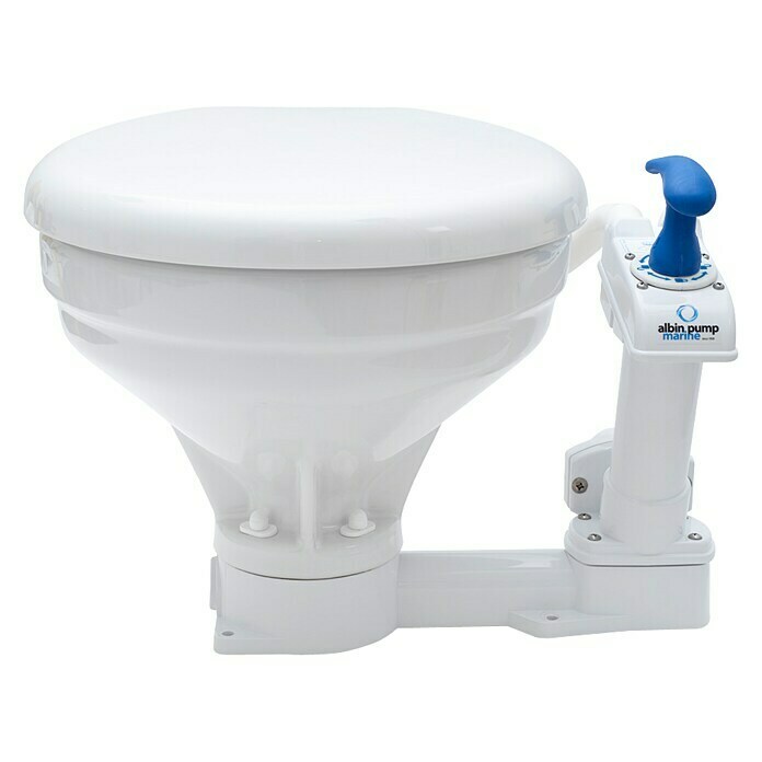 Albin Pump Bordtoilette manuell Comfort (L x B x H: 46 x 47 x 33,5 cm, Spülsystem: Manuelle Wasserspülung, Weiß)