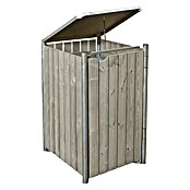 Hide Mülltonnenbox (80,7 x 69,7 x 115,2 cm, Passend für: 1 Mülltonne 180 - 240 l, Holz, Natur/Grau)