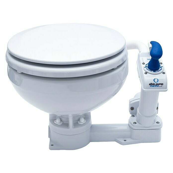 Albin Pump Bordtoilette Manuell Kompakt  (L x B x H: 40 x 45 x 34 cm, Spülsystem: Manuelle Wasserspülung, Weiß)