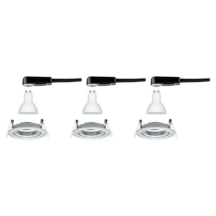 Paulmann LED-Einbauleuchten-Set (6,5 W, Aluminium, Durchmesser: 8,4 cm, GU10)