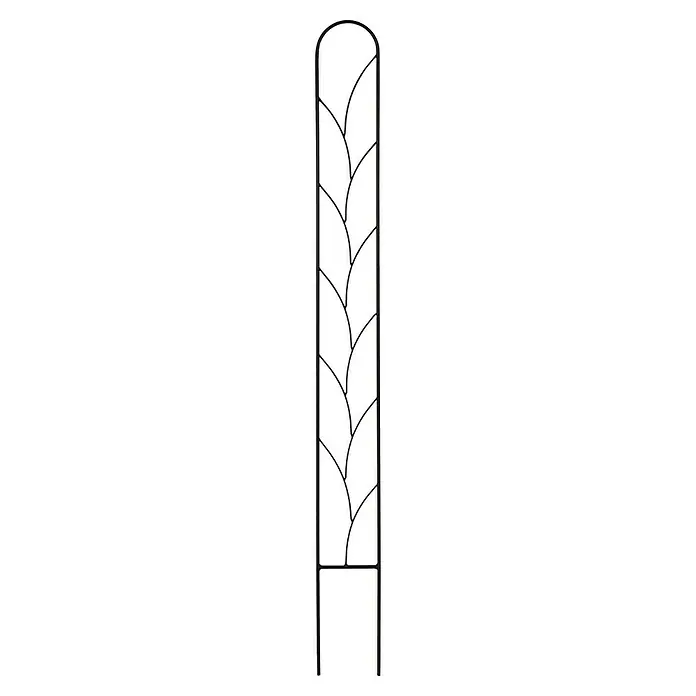 Zierspalier - Höhe: 150 cm, Schwarz - Elegantes Rankgitter aus Metall mit blattförmigem Muster, ideal für Gartenpflanzen. Ein stilvolles Accessoire für jeden Garten.