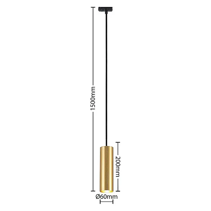 Lindby LED-Spannseilsystem Linaro - L x B x H: 6 x 6 x 20 cm, schwarz, messing / gold