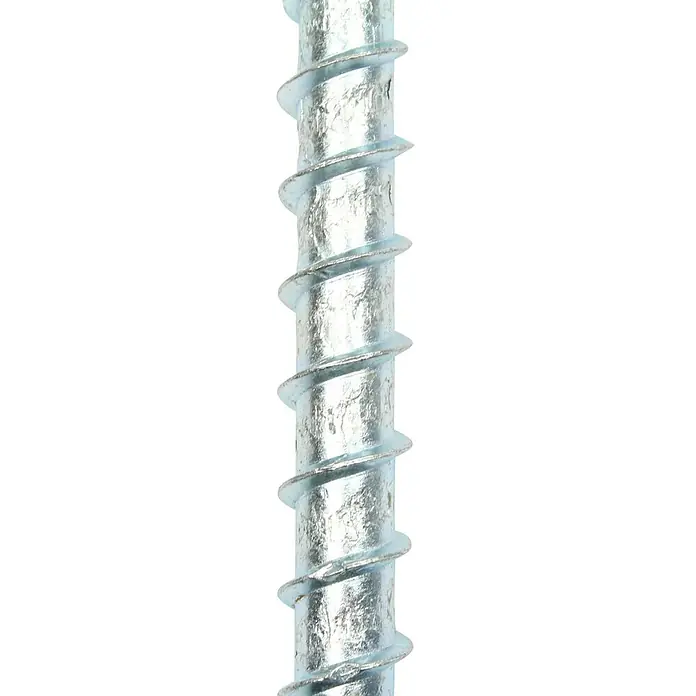 Profi Depot Kombibetonschraube - Durchmesser: 7,5 mm, Länge: 50 mm, V 30, 50 Stk. - Nahaufnahme einer langen, silbernen Schraube mit einem deutlichen Gewinde, ideal für Bau- und Befestigungsarbeiten.