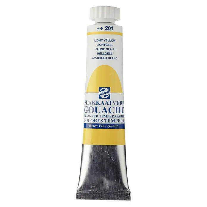 Talens Pintura gouache - Amarillo claro, 20 ml - Tubo de Talens Gouache Plakkaatverf "Amarillo Claro". Pintura artística de alta calidad en un tubo práctico para diversas técnicas de pintura.