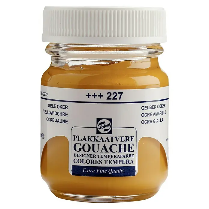 Talens Pintura gouache - Ocre Amarillo, 50 ml - Tarro de pintura gouache ocre amarillo, perfecto para artistas y artesanos.