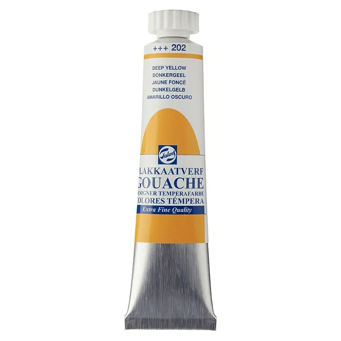 Talens Pintura gouache - Amarillo oscuro, 20 ml - Tubo de pintura Gouache Talens en amarillo intenso, ideal para artistas y aficionados que valoran la alta calidad.