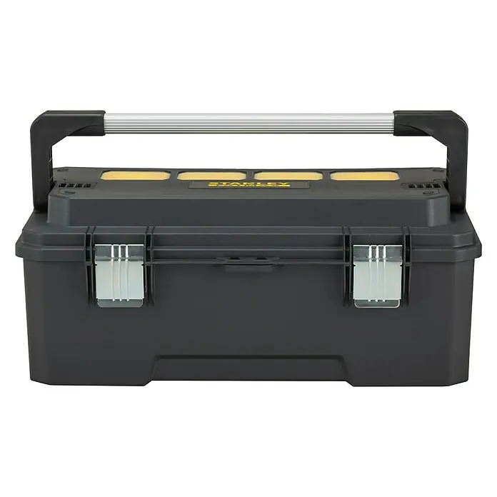 Stanley FatMax Werkzeugkasten Pro Cantilever - Kunststoff, Fassungsvermögen: 39 l, 26″ - Werkzeugkasten von Stanley mit robustem Design. Ideal zur Aufbewahrung und zum Transport von Werkzeugen und Zubehör für den professionellen Einsatz.